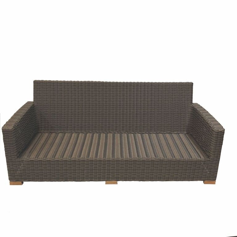 Royal Teak Sanibel Wicker Deep Seating Set with Two Club Chair or Sofa or Ottoman or Coffee Table and Side Table