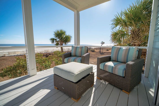 Royal Teak Sanibel Wicker Deep Seating Set with Two Club Chair and One Ottoman