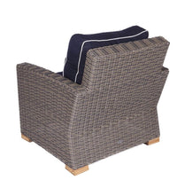 Royal Teak Sanibel Wicker Deep Seating Set with Two Club Chair Or Two Ottomans and Side Table