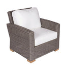 Royal Teak Sanibel Wicker Deep Seating Set with Two Club Chair or Sofa or Ottoman or Coffee Table and Side Table