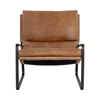 Sunpan Zancor Lounge Chair - Tan Leather
