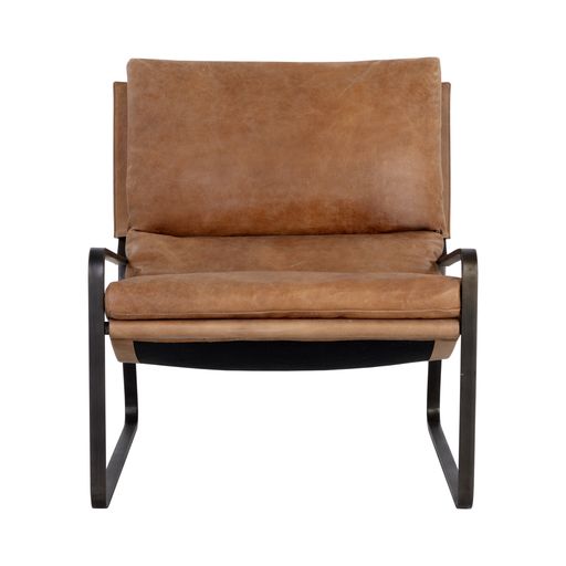 Sunpan Zancor Lounge Chair - Tan Leather