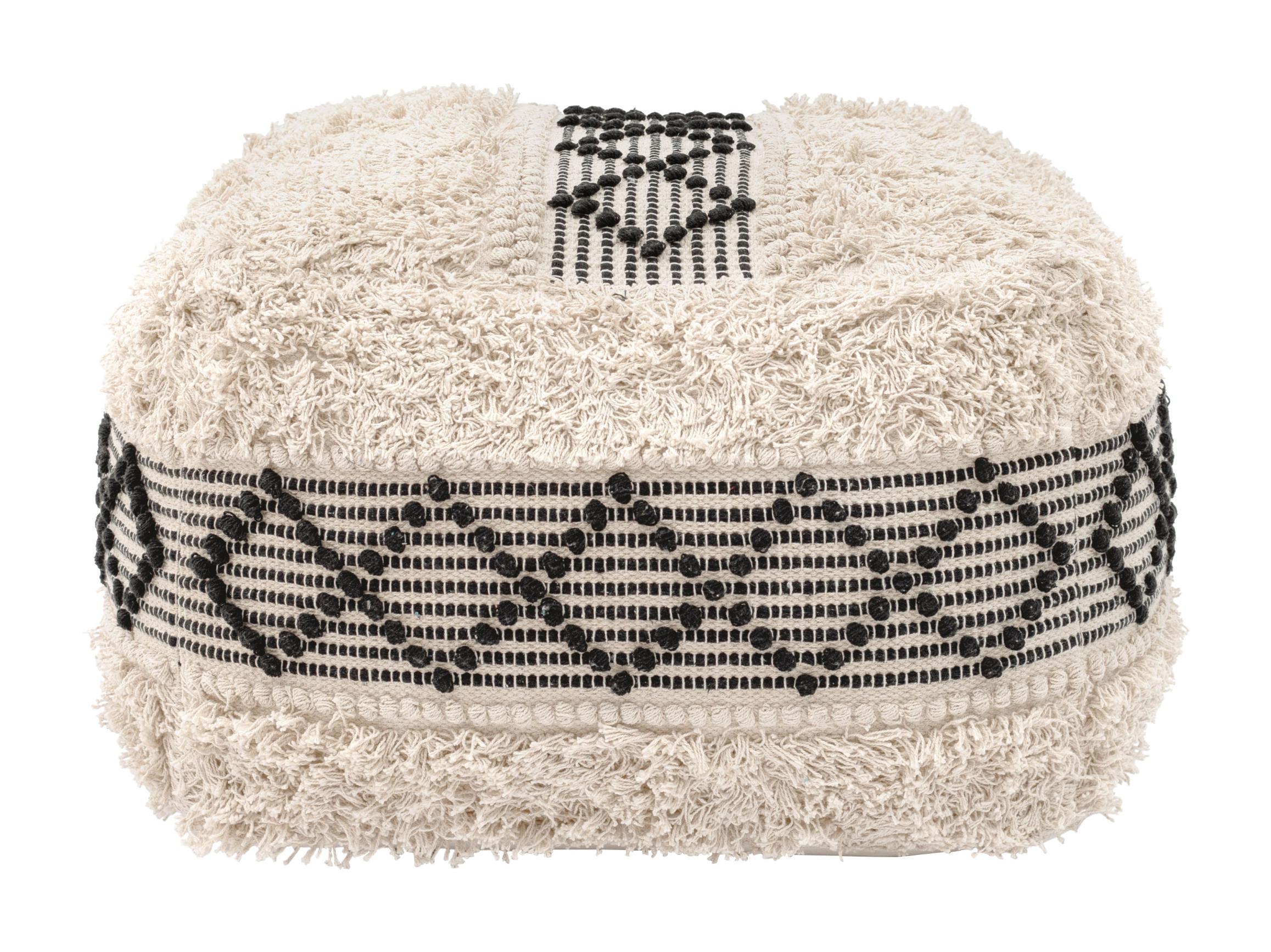 Zuo Modern Pisco Ottoman in Beige & Black