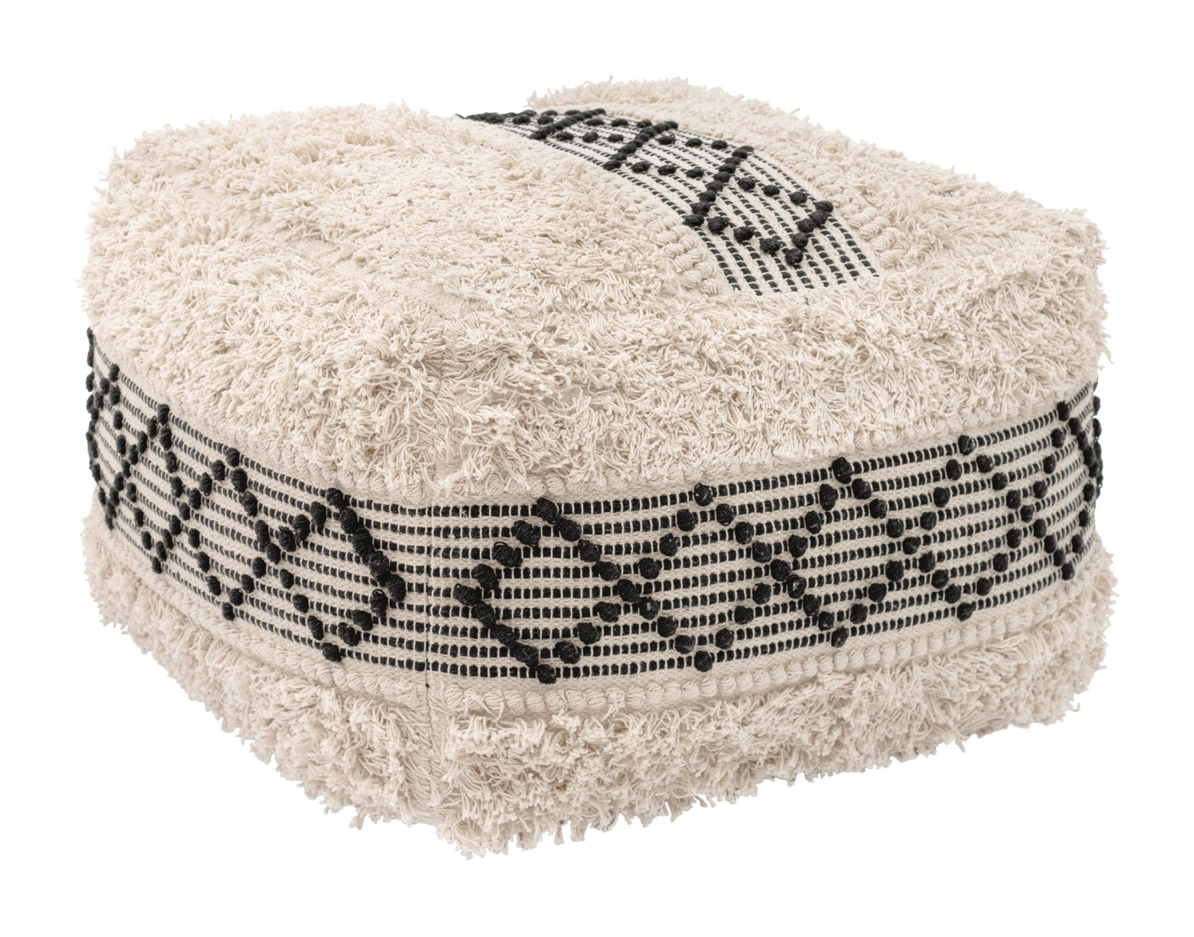Zuo Modern Pisco Ottoman in Beige & Black