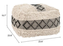 Zuo Modern Pisco Ottoman in Beige & Black
