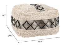 Zuo Modern Pisco Ottoman in Beige & Black