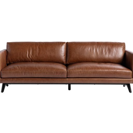 Sunpan Rogers Sofa Cortina Black / Cortina Ink / Shalimar Tobacco Leather