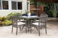 Panama Jack Outdoor Graphite 5-Piece Armchair Dining Set with Cushions