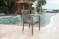Panama Jack Outdoor Graphite Stackable Arm Chair