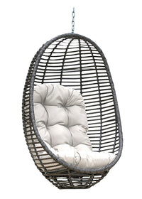 Panama Jack Outdoor Graphite Woven Hanging Chair with Cushion