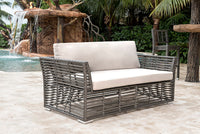 Panama Jack Outdoor Graphite Loveseat with Cushions