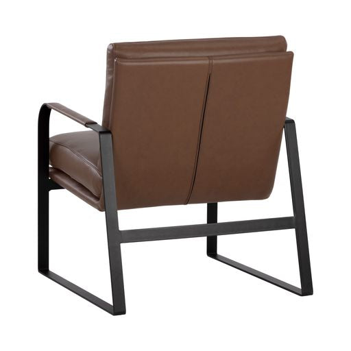 Sunpan Sterling Lounge Chair Missouri Mahogany Leather / Missouri Stone Leather