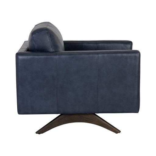 Sunpan Rogers Armchair Cortina Black / Cortina Ink / Shalimar Tobacco Leather
