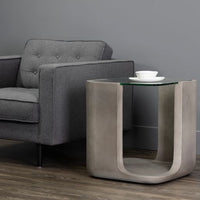 Sunpan Odis End Table Grey / White