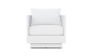 Azzurro Living Porto Swivel Club Chair In Matte White/Charcoal Aluminum With Pearl Gray/Ash All-Weather Rope