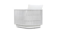 Azzurro Living Porto Swivel Club Chair In Matte White/Charcoal Aluminum With Pearl Gray/Ash All-Weather Rope