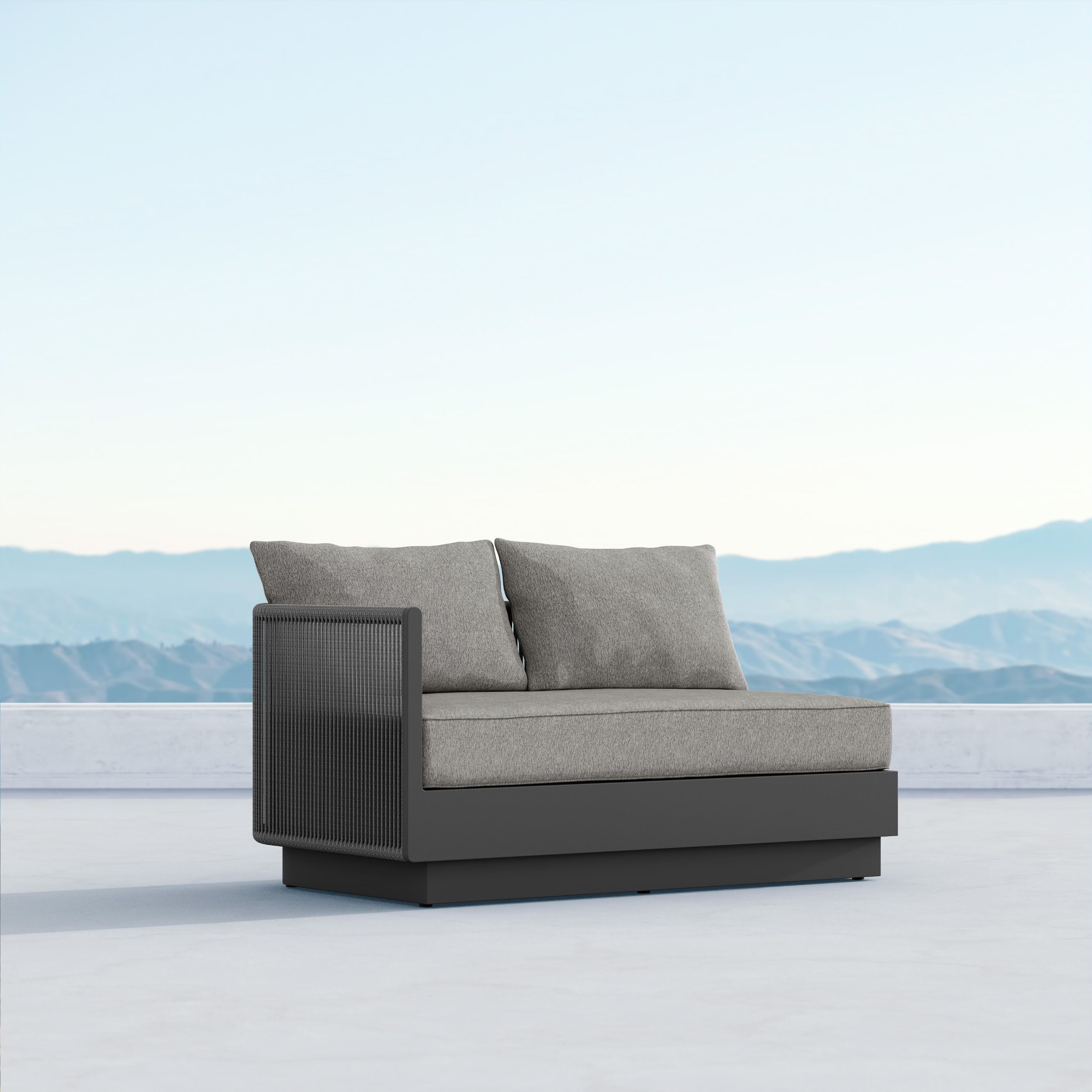 Azzurro Living Porto Sectional Sofa In Matte White/Charcoal Aluminum Frame - Build Your Own