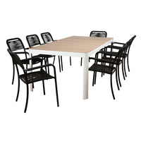 International Home Miami Atlantic Oosterdam 9 Piece Rectangular Patio Dining Set