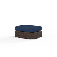 Sunset West Montecito Wicker Ottoman with Cushion