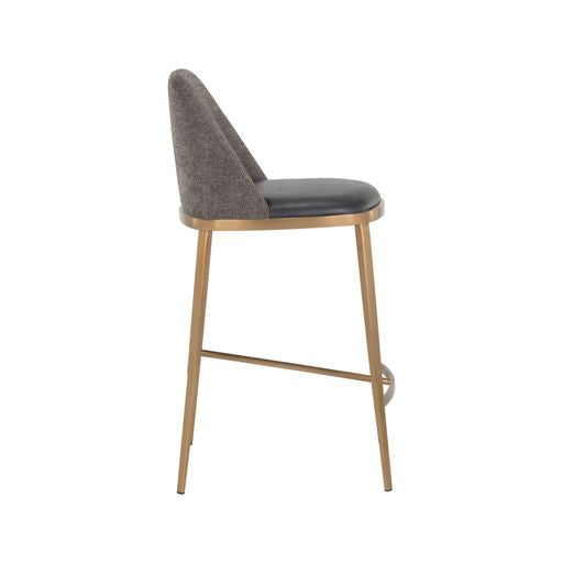 Sunpan Dover Counter Stool in Bravo Portabella-Sparrow Grey / Napa Stone-Polo Club Stone