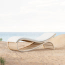 Azzurro Living Paloma Wave Lounge Chair With Matte White Aluminum Frame And Almond All-Weather Wicker