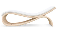Azzurro Living Paloma Wave Lounge Chair With Matte White Aluminum Frame And Almond All-Weather Wicker
