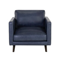 Sunpan Rogers Armchair Cortina Black / Cortina Ink / Shalimar Tobacco Leather