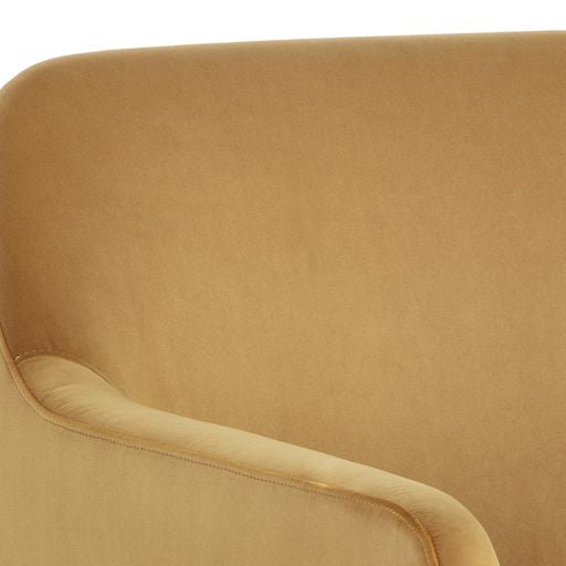 Sunpan Doreen Lounge Chair in Lux Brass - Diamond Mummy / Rubino White / Lux Moon Dust - Diamond Ocher