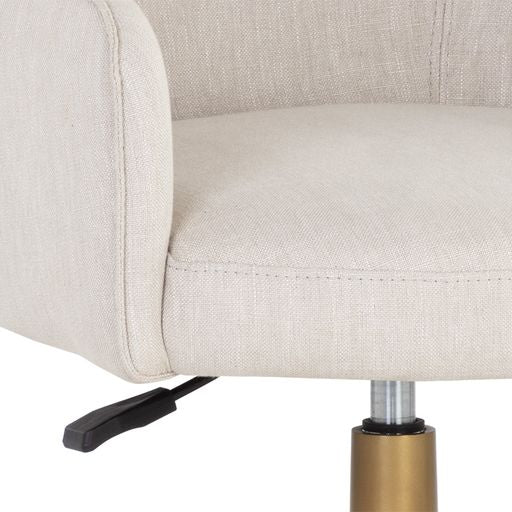 Sunpan Franklin Office Chair - Beige Linen / Vintage Black