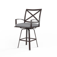 Sunset West La Jolla Aluminum Swivel Barstool with Cushion