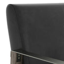 Sunpan Earl Dining Armchair in Ash Grey - Brentwood Charcoal / Natural - Pecan Leather