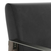 Sunpan Earl Dining Armchair in Ash Grey - Brentwood Charcoal / Natural - Pecan Leather