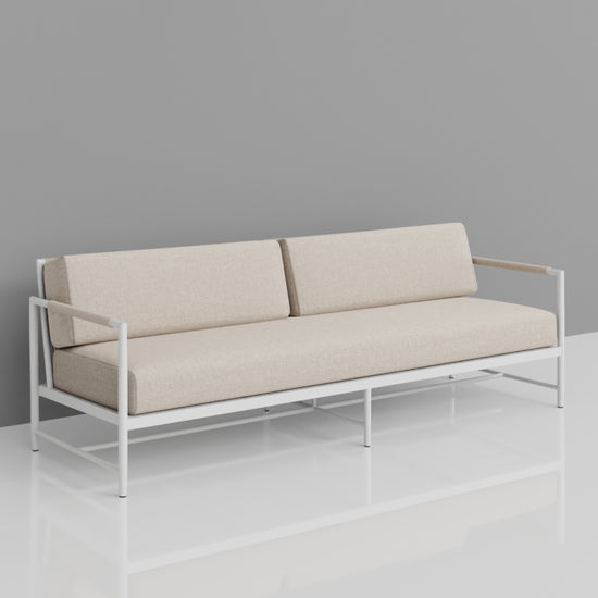 Sunset West Sabbia Sofa with Echo Ash Cushion