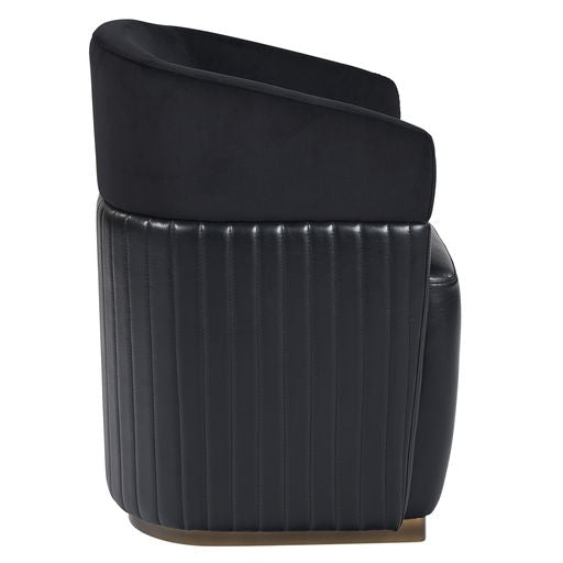 Sunpan Genval Wheeled Lounge Chair - Abbington Black/Cantina Black