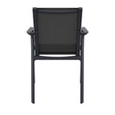 Compamia Pacific Sling Arm Chair Black, Dark Gray Frame Black Sling, Taupe Frame Taupe Sling, White Frame White Sling- Set of 4