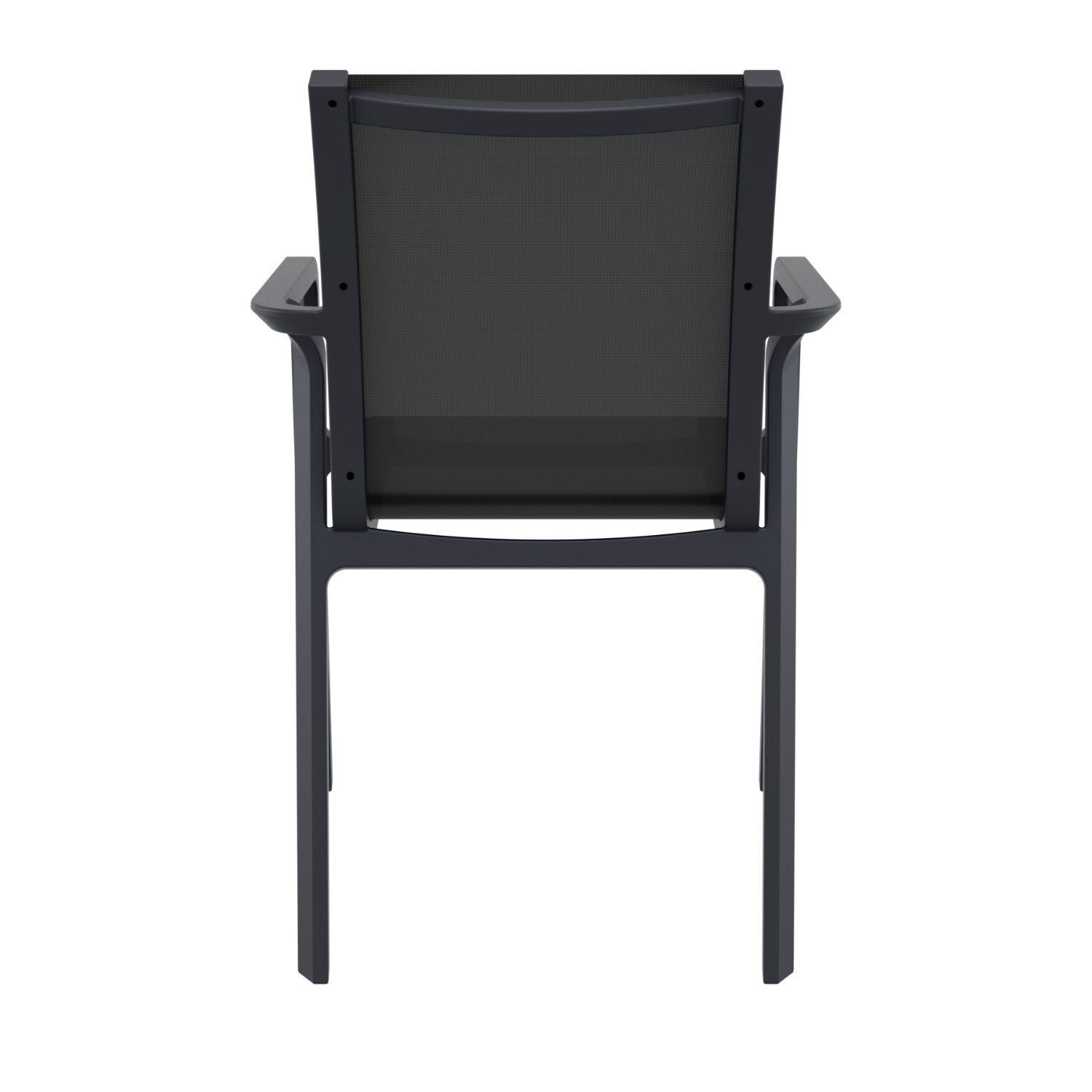 Compamia Pacific Sling Arm Chair Black, Dark Gray Frame Black Sling, Taupe Frame Taupe Sling, White Frame White Sling- Set of 4