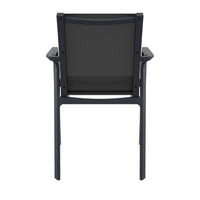 Compamia Pacific Sling Arm Chair Black, Dark Gray Frame Black Sling, Taupe Frame Taupe Sling, White Frame White Sling- Set of 4
