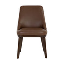 Sunpan Jody Dining Chair in Alpine Grey / Linea Light Grey / Missouri Mahogany Leather - Set of Two