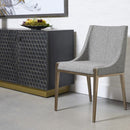 Sunpan Dionne Dining Chair in Monument Oatmeal / Monument Pebble