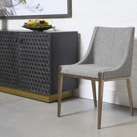 Sunpan Dionne Dining Chair in Monument Oatmeal / Monument Pebble