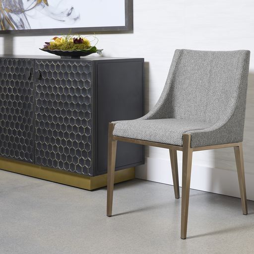 Sunpan Dionne Dining Chair in Monument Oatmeal / Monument Pebble