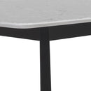 Sunpan Kali Dining Table 70.5" in Black - Grey Marble / Pale Honey - White Marble