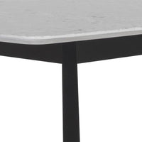 Sunpan Kali Dining Table 70.5" in Black - Grey Marble / Pale Honey - White Marble