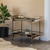 Sunpan Livingston Bar Cart Antique Brass / Black