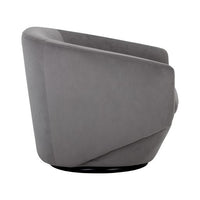 Sunpan Treviso Swivel Lounge Chair in Antonio Charcoal/Bravo Cream/Metropolis Blue