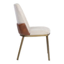 Sunpan Marie Dining Chair Belfast Heather Grey-Bravo Metal / Belfast Oatmeal-Bravo Cognac - Set of Two