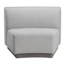 Sunpan Jaclyn Modular Armless Chair in Danny Dusty Blue / Egypt Light Grey-Danny Medium Grey