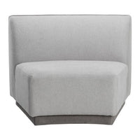 Sunpan Jaclyn Modular Armless Chair in Danny Dusty Blue / Egypt Light Grey-Danny Medium Grey