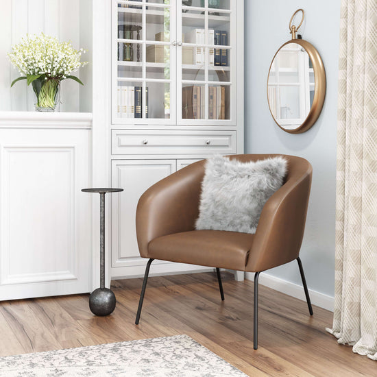Zuo Modern Quinten Accent Chair Vintage in Brown/Gray