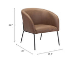 Zuo Modern Quinten Accent Chair Vintage in Brown/Gray